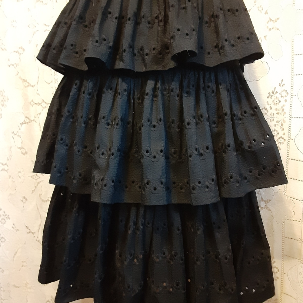 Vintage 1950s LOLITA Eyelet Taffeta Party Dress Size M - Picture 12 of 16